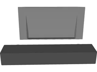 TV Wall 3D Model preview