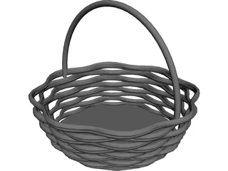 Basket with Handle 3D Model preview