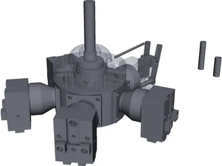 Liney Halo Radial Steam Engine 3D Model preview