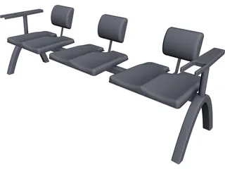 Hospital Bench 3D Model preview