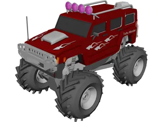 Hummer H3 4x4 Monster Truck 3D Model preview