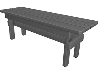 Entryway Bench 3D Model preview