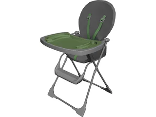 Baby Highchair 3D Model preview