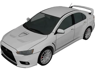 Mitsubishi Lancer Evo X 3D Model preview