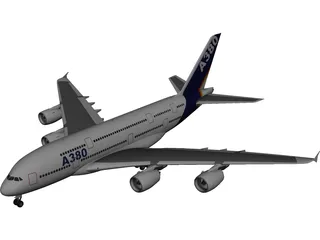 Airbus A380 3D Model preview