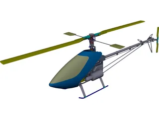 RC Helicopter for 90 engine 3D Model preview