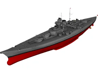 Scharnhorst-class Battleship 3D Model preview