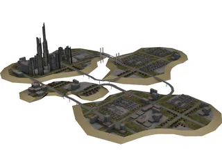 City Island 3D Model preview