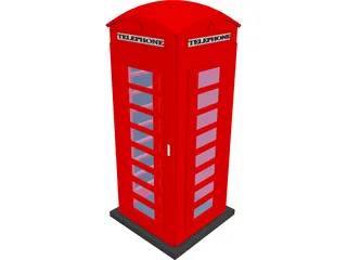 Telephone Booth 3D Model preview