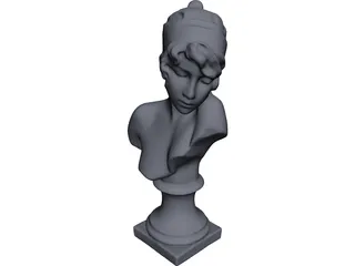 Woman Bust Torso Statue 3D Model preview