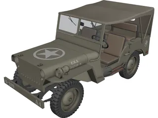 Jeep Willys 3D Model preview