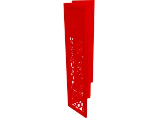 Oriental Red Panel 3D Model preview