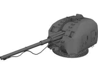 A-190E Naval Gun 100-mm 3D Model preview