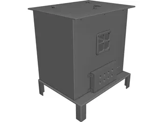 Wood Stove 3D Model preview