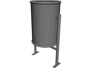 Urban Trash Bin 3D Model preview