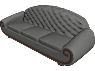 Leather Sofa 3D Model preview