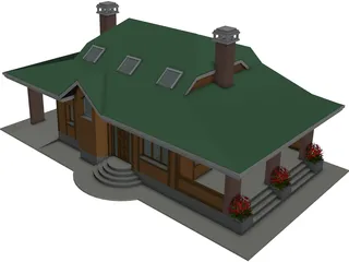 Wood House 3D Model preview