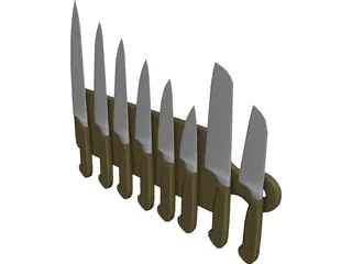 Kitchen Knives 3D Model preview