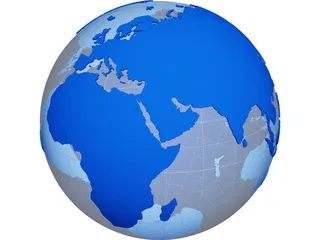 Globe Map Geopolitical Extruded 3D Model preview