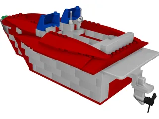 Lego Yacht 3D Model preview