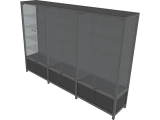 Glass Cabinet 3D Model preview