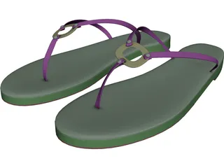 Ring Sandals 3D Model preview