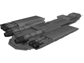 Stargate Daedalus Ship 3D Model preview