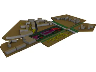 School Building 3D Model preview