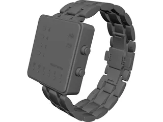 Binary Watch 3D Model preview