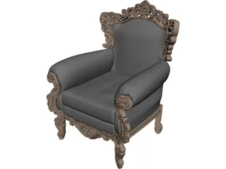Neo Classical Armchair 3D Model preview