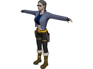 Woman [+Gun] 3D Model preview