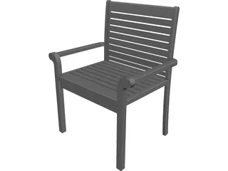 Chair Garden Teak 3D Model preview