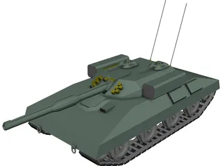 Tank Missile Armed 3D Model preview