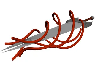 Flaming Sword 3D Model preview
