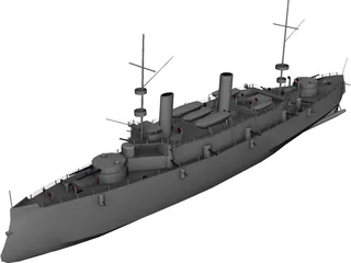 Olympia Armored Cruiser 3D Model preview