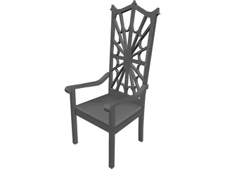 Chair Arm Highback Victorian 3D Model preview