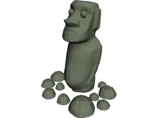 Easter Island Statue 3D Model preview
