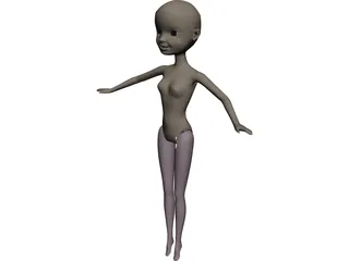 Pink Pixie Fairy 3D Model preview