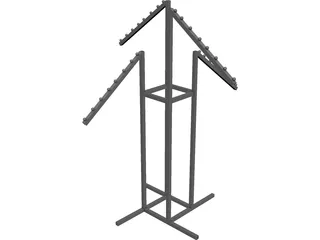 Waterfall Garment Rack 3D Model preview