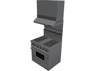 Jenn-Air Gas Range 3D Model preview