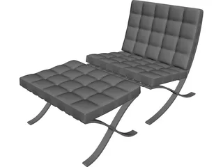 Chair Designer Footrest 3D Model preview