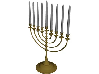 Menorah 3D Model preview