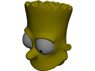 Simpsons Bart Head 3D Model preview
