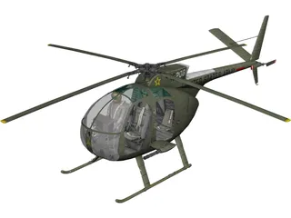 Hughes OH-6A Cayuse 3D Model preview