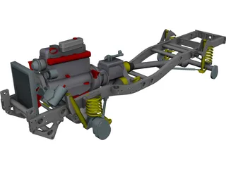 Mercedes-Benz Unimog Chassis 3D Model preview