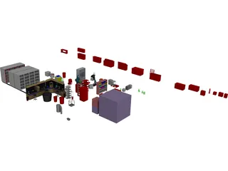 Chemical Laboratory Furniture 3D Model preview