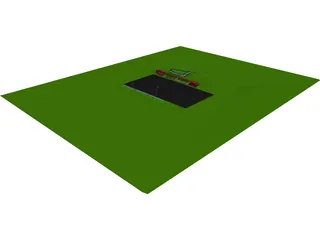 Football Stadium with Pub 3D Model preview