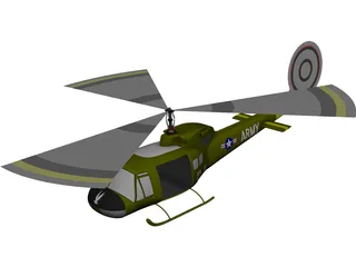 Bell UH1-B Huey 3D Model preview