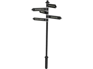 Street Sign UK 3D Model preview
