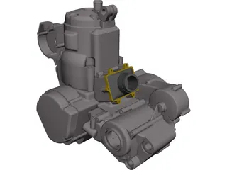 Honda CR250 Engine 3D Model preview
